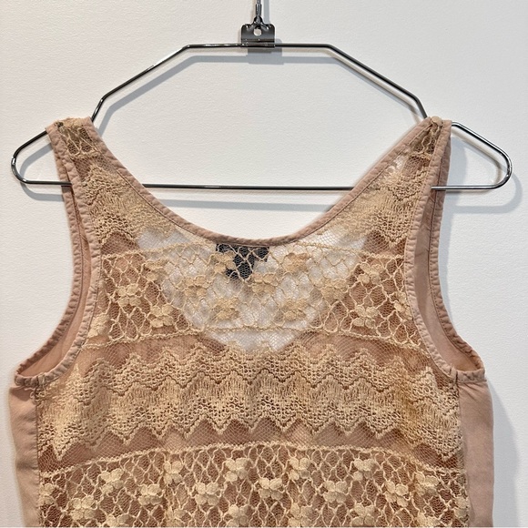๐๏ธ4 for 20$ / Seduction Lace back crop knot tank top cami / Beige / L - Picture 4 of 8